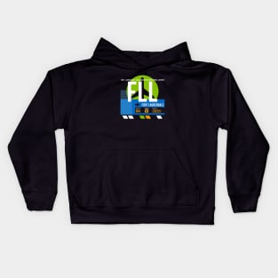 Fort Lauderdale (FLL) Airport // Retro Sunset Baggage Tag Kids Hoodie